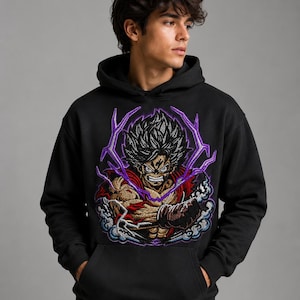 Fantasy Fighter Embroidery File | Lightning Warrior Streetwear Design | Digital Download | PES DST JEF