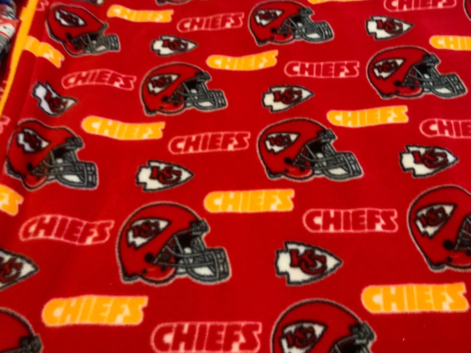 Sewn Kansas City Chiefs Fleece Blanket Etsy
