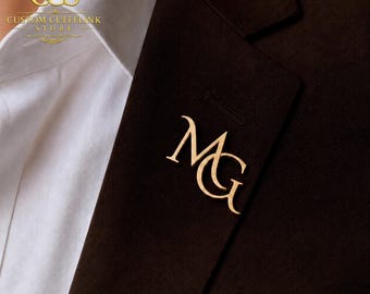 Benutzerdefinierte Anfangsbroschen für Trauzeugen, personalisierte Buchstabenbrosche, Monogrammbrosche, Hochzeitsgeschenk für ihn, Jahrestagsgeschenke