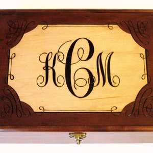 Custom Monogram Alternate Designs for Personalized Box, Tray, or Chest with Initials or Names image 9