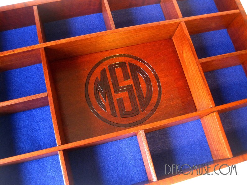 Custom Monogram Alternate Designs for Personalized Box, Tray, or Chest with Initials or Names image 6