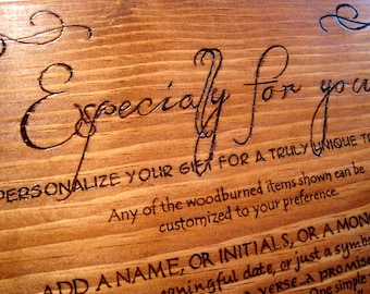 Personalized Inscription for Memory Box, Jewelry Box, Wedding Box, Valet Box, Tea Box, for any occasion