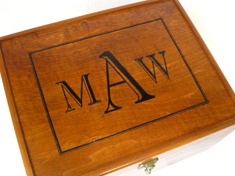 Custom Monogram Alternate Designs for Personalized Box, Tray, or Chest with Initials or Names image 4