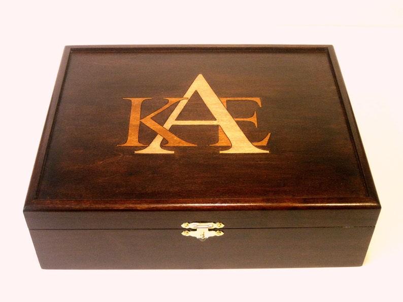 Custom Monogram Alternate Designs for Personalized Box, Tray, or Chest with Initials or Names image 10