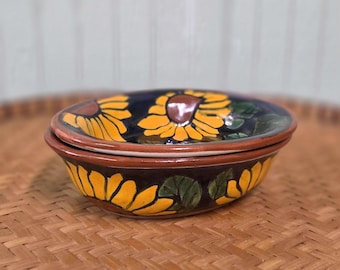 Sunflower Soap Dish or Trinket Bowl Handpainted Floral Kitchen Sponge Holder Unique Mother's Day Gift