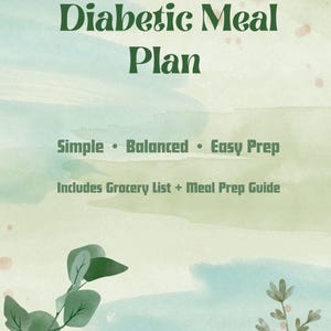 Plan de comidas para diabéticos de 7 días (imprimible) / Planificador semanal de comidas bajas en carbohidratos / Dieta apta para el control del azúcar en sangre / Lista de la compra incluida / Sección de notas