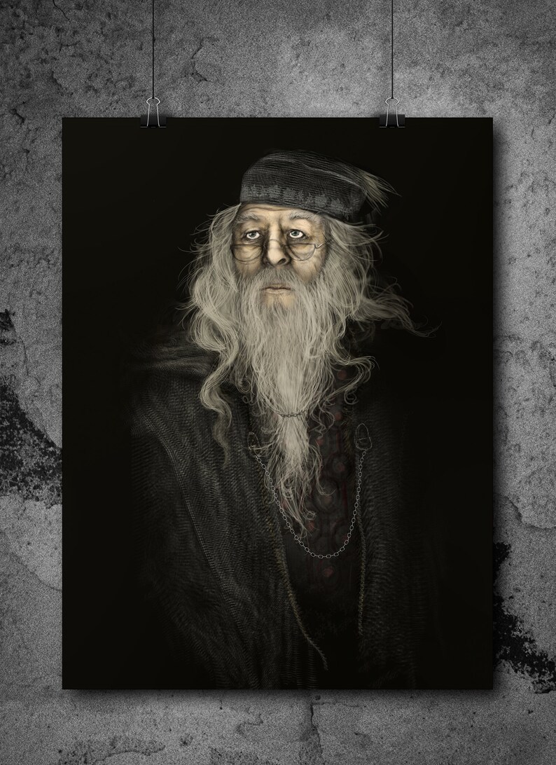 Albus Dumbledore Portrait Painting Print 8x10 DIGITAL DOWNLOAD | Etsy