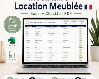 Inventario degli arredi in affitto - Excel e lista di controllo dei mobili LMNP