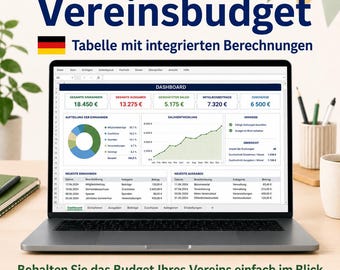 Vereinsbudget Excel DE | Einnahmen Ausgaben Mitgliedsbeiträge | Traduzione per Vereine