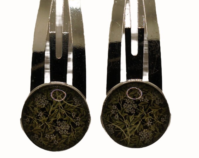 William Morris, Jasmine, Set of Two Hair Clips, Snap Clips, Hair Snaps
