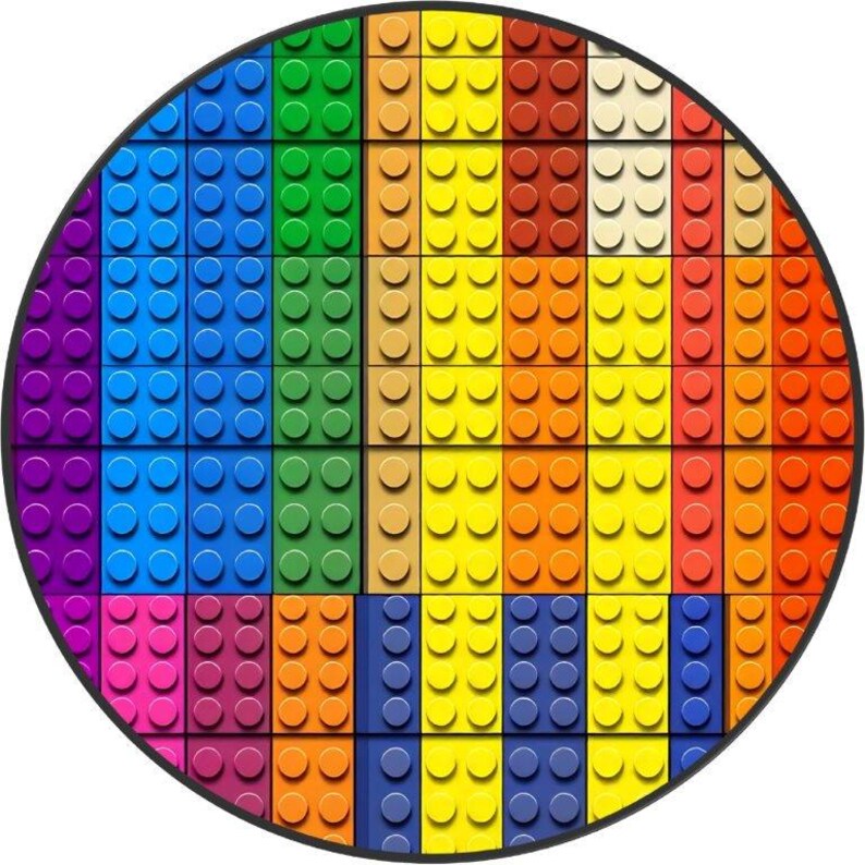 Regenbogen Knäufe Bausteine: Holzgriffe 3 cm, 4 cm, 5 cm Design 4