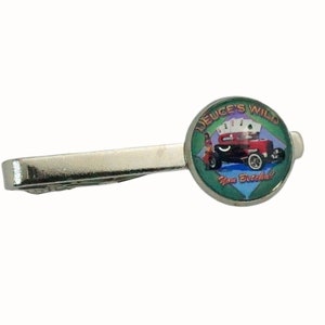 Tie Clip Tie Bar Accesorios 18mm Glass Deuces Wild Playing Cards Hotrod