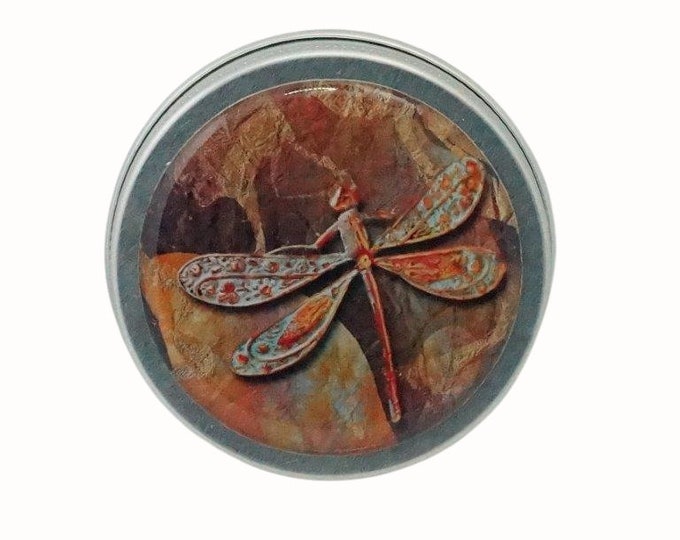 50ml Round Storage Tins Trinket  Pill Box Mint Box Lipstick Eye Shadow Storage Tins Dragonfly Dragonflies