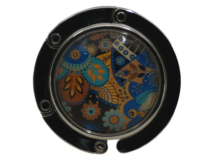 Patterned, Ethnical Ornaments, Purse Hook, Bag Holder, Table Top Bag Hanger