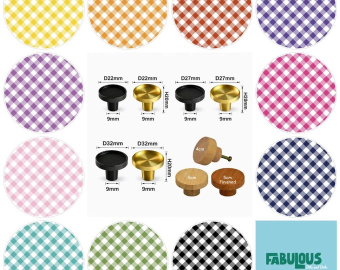 Buffalo Plaid Drawer Knobs, Cabinet Pulls (4cm) (5cm) (2cm) (2.5cm) (3cm)
