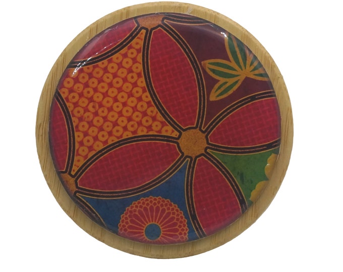 Floral Bamboo Keepsake Box: Refillable Cosmetic Container Keepsakes Box