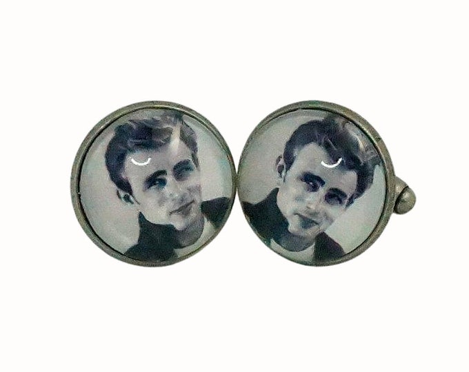 Stainless Steel Cufflinks Accessories 1.8cm Glass James Dean