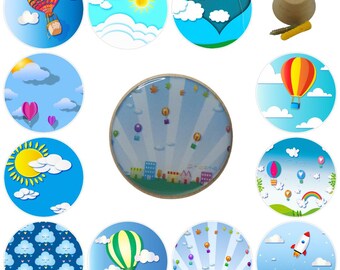Ganchos de parede para quarto de bebê, cabide, decoração de parede, arte de parede, quarto de bebê, quarto infantil, sol, nuvens, foguete, balões de ar quente