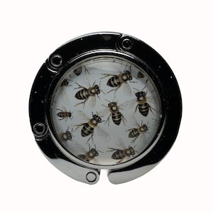 Bee, Bees, White, Black, Gold, Purse Holder, Purse Hook, Bag Holder, Table Top Bag Hanger