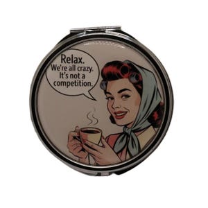 Vintage Humor Extra Large Pill Box, 7 Day Pill Box, Mirror, Pill Box, Medicine Case, Trinket Box, Pill Case, Mint Box, Earring Box