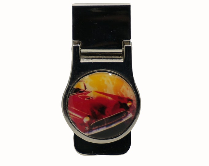 Vintage Car, Motor Vehicle, Stainless Steel Money Clip, Pocket Money Holder, Money Clip Holder