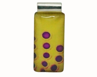Rectangle Glass Tile Pendant - Yellow - Purple