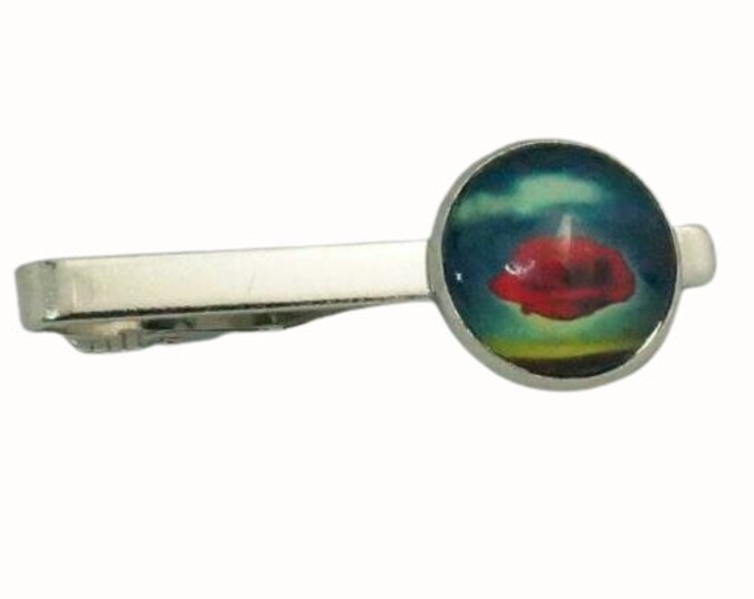 Tie Clip Tie Bar Accessories 1.8cm Glass Salvadore Dali Meditative Rose