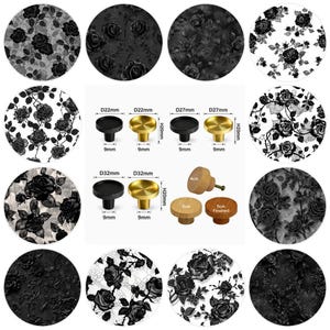 Black and White Lace Drawer Knobs, Cabinet Pulls (4cm) (5cm) (2cm) (2.5cm) (3cm)