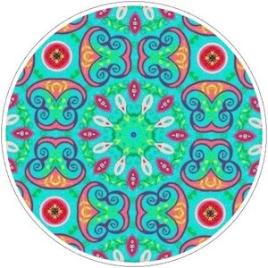 Pattern Drawer Knobs, Blue, Red, Yellow, Cabinet Handles, Furniture Drawer Knobs, Round Wooden Drawer Knobs, Drawer Handles, Cabinet Pulls Design 2