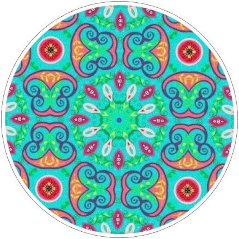 Pattern Drawer Knobs, Blue, Red, Yellow, Cabinet Handles, Furniture Drawer Knobs, Round Wooden Drawer Knobs, Drawer Handles, Cabinet Pulls Design 2