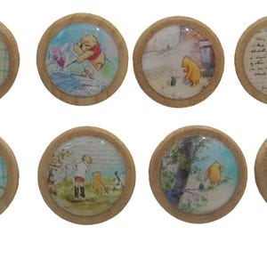 Winnie the Pooh, Drawer Knobs, Nursery Decor, Cabinet Handles, Furniture Drawer Knobs, Round Wooden Drawer Knobs, Drawer Handles
