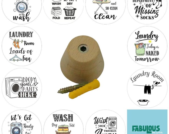 Laundry Room Wooden Wall Hooks, Resin Finish, Nursery Decor