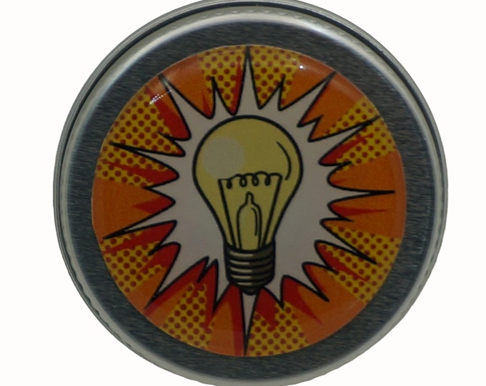 15ml Tin, Light Bulb, Pop Art, Retro, 15ml Round Storage Tin Trinket  Pill Box Mint Box Lipstick Eye Shadow Storage Tin