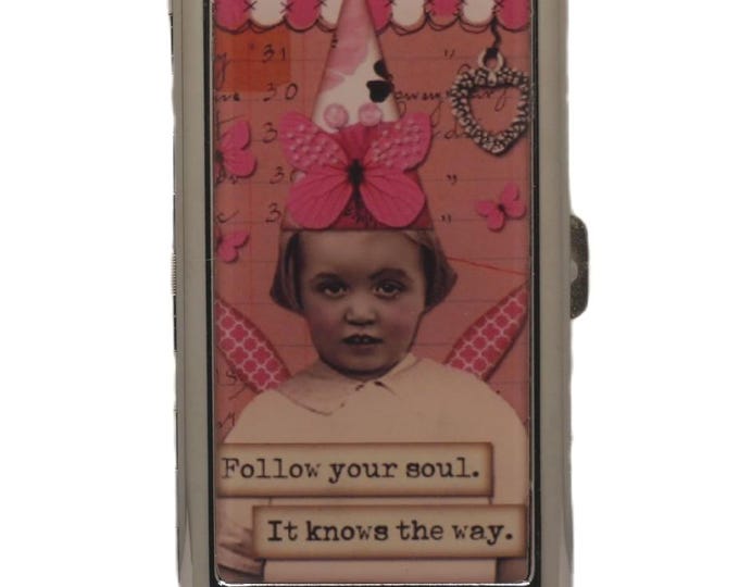 Vintage Girl Metal Cigarette Case, King Size