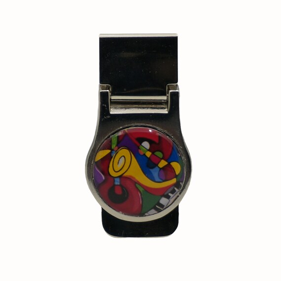 Music, Funky Music, Collage, Stainless Steel Money Clip  Black Musical Piano Money Clip main image 0