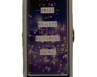 I'm Not Crazy my Reality is just Different from Yours, King Size Cigarette Case, Cigarette Box, Metal Money Card Storage Case, Slims, 100's