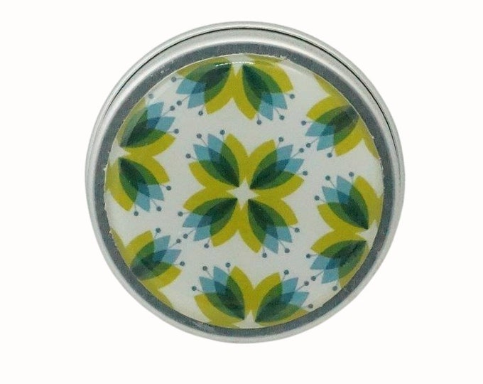 50ml Round Storage Tins Trinket  Pill Box Mint Box Lipstick Eye Shadow Storage Tin Patterned Blue Green White