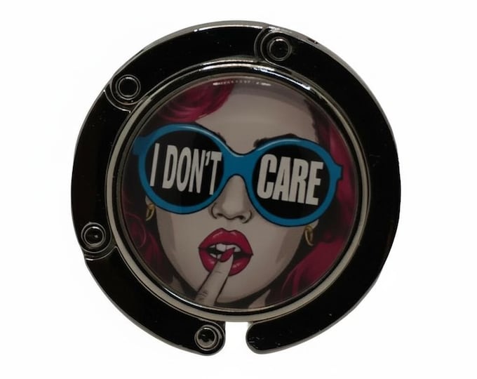 Pop Art, Retro, I don't Care, Purse Holder, Purse Hook, Bag Holder, Table Top Bag Hanger