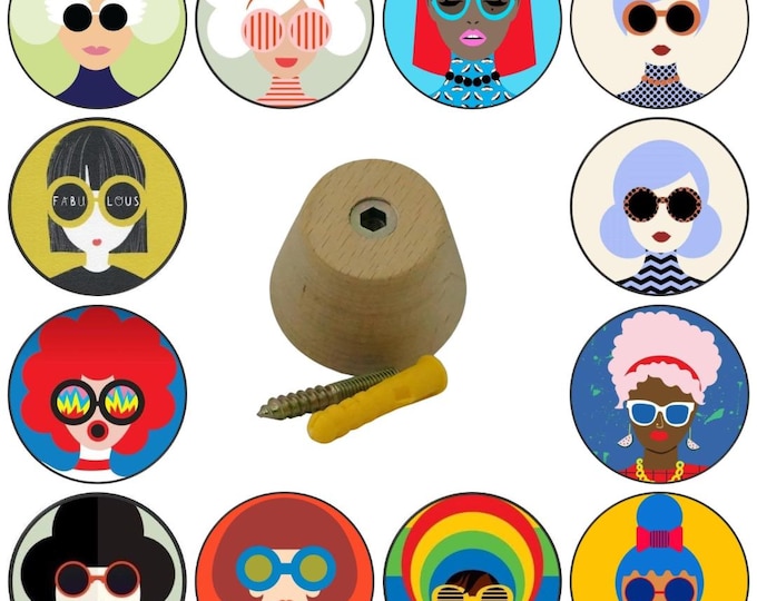 Funky Faces Wooden Wall Hooks, Coat Hooks, Wall Decor, Decorative Wall Hooks, Wall Art