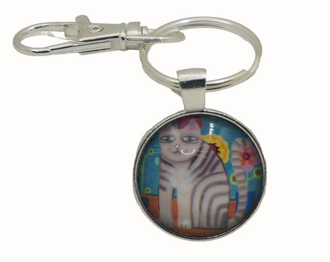 Funky Cat, Cats, Bag Charm, Keyring, Keyring Charm