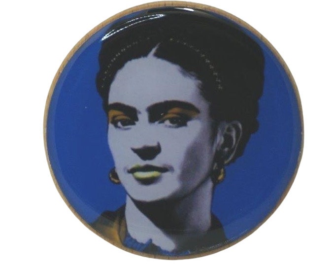 Frida Kahlo, Pop Art, Blue, Wall Art, Wooden Wall Hook, Coat Hook, Handcrafted Wall Hanger