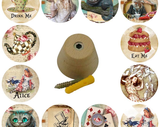 Alice in Wonderland Wooden Wall Hooks, Coat Hooks, Wall Decor, Decorative Wall Hooks, Wall Art
