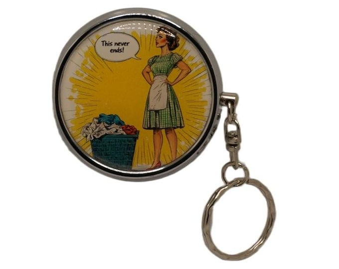 Portable Ashtray Retro Housewife, Stainless Steel Pocket Key Ring