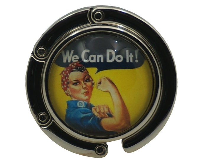 Rosie the Riveter, We Can Do It!, Purse Hook, Bag Holder, Table Top Bag Hanger
