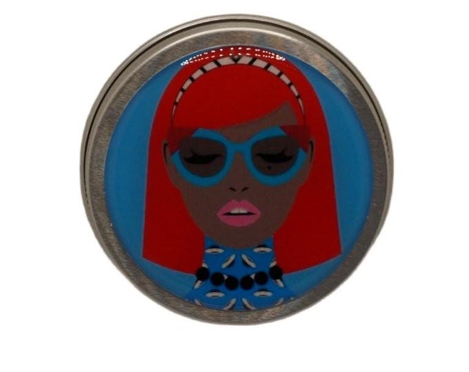 Funky Faces 50ml Tin, Round Storage Tin, Trinkets,  Pill Box, Mint Box, Candy Storage Tin