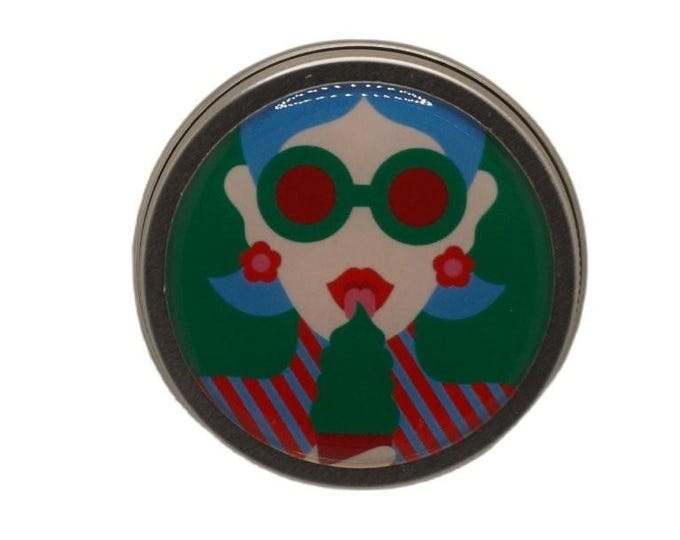 Funky Faces 50ml Tin, Round Storage Tin, Trinkets,  Pill Box, Mint Box, Candy Storage Tin
