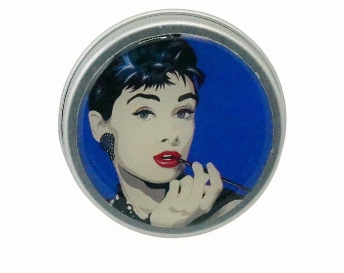 50ml Round Storage Tins Trinket  Pill Box Mint Box Lipstick Eye Shadow Storage Tin Audrey Hepburn Pop Art