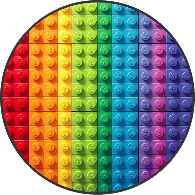 Regenbogen Knäufe Bausteine: Holzgriffe 3 cm, 4 cm, 5 cm Design 7