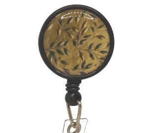 Botanical Retractable Badge Reel, Retractable lanyard, Key, ID Badge
