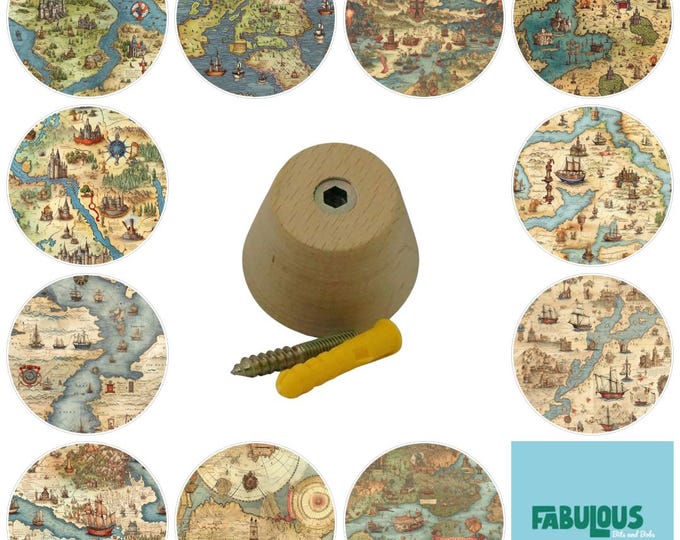 Old Fantasy Maps, Wooden Wall Hooks, Wall Art, Wall Hangers